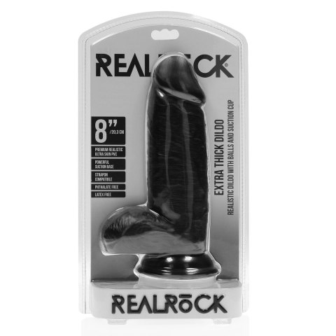 RealRock - Extra cienkie realistyczne dildo z jądrami 20,3 cm RealRock by Shots RealRock - Extra cienkie realistyczne dildo z jądrami 20,3 cm RealRock by Shots