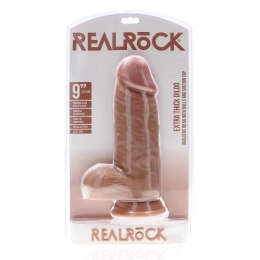RealRock - Extra cienkie realistyczne dildo z jądrami 23 cm RealRock by Shots