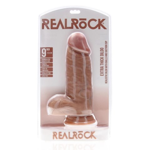 RealRock - Extra cienkie realistyczne dildo z jądrami 23 cm RealRock by Shots RealRock - Extra cienkie realistyczne dildo z jądrami 23 cm RealRock by Shots