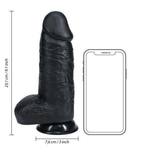 RealRock - Extra cienkie realistyczne dildo z jądrami 23 cm RealRock by Shots RealRock - Extra cienkie realistyczne dildo z jądrami 23 cm RealRock by Shots