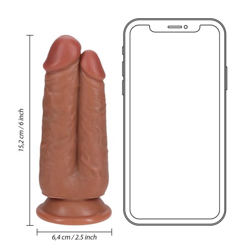 RealRock - Podwójne dildo 15,2 cm RealRock by Shots RealRock - Podwójne dildo 15,2 cm RealRock by Shots