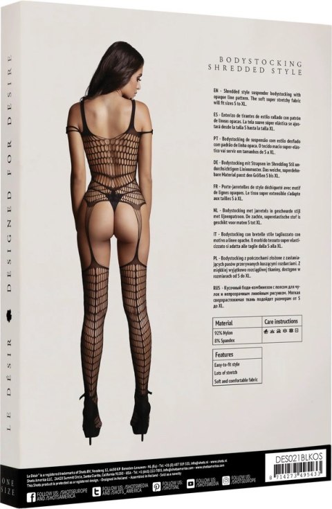 Le desir - Bodystocking do pończoch z nieprzezroczystą podszewką S-XL Le Désir by Shots Le desir - Bodystocking do pończoch z nieprzezroczystą podszewką S-XL Le Désir by Shots