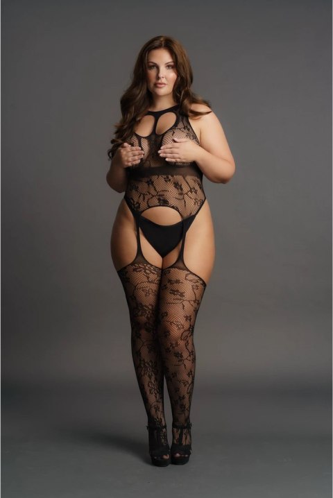 Le desir - Bodystocking na szelkach z zaokrąglonym dekoltem Plus Size Le Désir by Shots Le desir - Bodystocking na szelkach z zaokrąglonym dekoltem Plus Size Le Désir by Shots