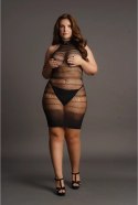 Le desir - Koronkowa mini sukienka z wysokim dekoltem Plus Size Le Désir by Shots