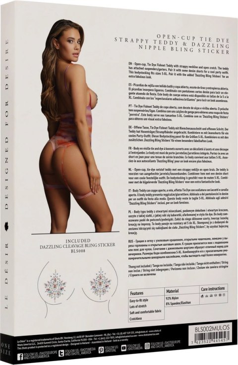 Le desir - Body z otwartym kroczem na ramiączkach S-XL Le Désir by Shots Le desir - Body z otwartym kroczem na ramiączkach S-XL Le Désir by Shots