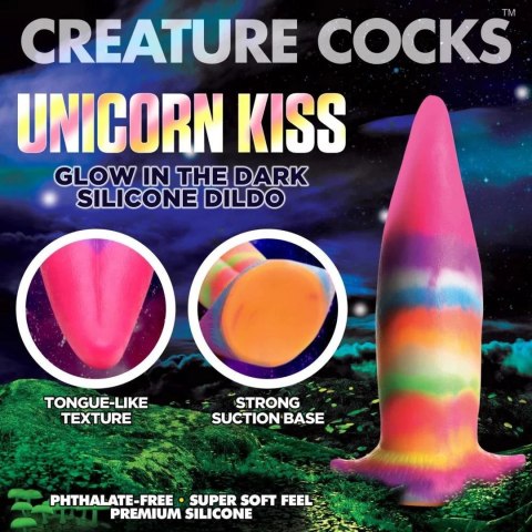 XR Brands - Silikonowe dildo świecące w ciemności - kucyk tęczowy XR Brands XR Brands - Silikonowe dildo świecące w ciemności - kucyk tęczowy XR Brands