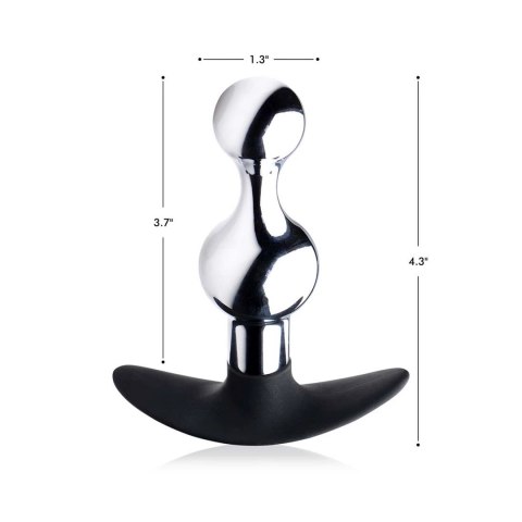 XR Brands - Korek analny, silikonowy z metalową końcówką XR Brands XR Brands - Korek analny, silikonowy z metalową końcówką XR Brands
