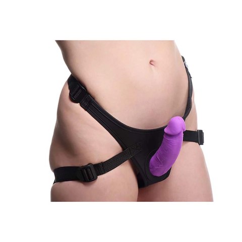 XR Brands - Podwójne dildo, silikonowe z uprzężą XR Brands XR Brands - Podwójne dildo, silikonowe z uprzężą XR Brands