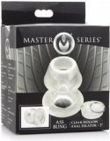 XR Brands - Przezroczysty, wydrążony dildo analne z zatyczką - średnie XR Brands