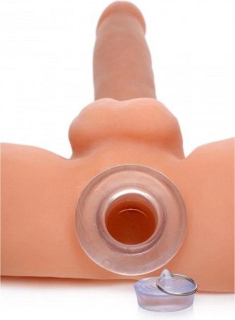 XR Brands - Przezroczysty, wydrążony dildo analne z zatyczką - średnie XR Brands XR Brands - Przezroczysty, wydrążony dildo analne z zatyczką - średnie XR Brands