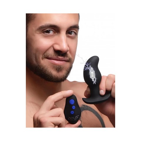 XR Brands - Silikonowy masażer prostaty z wibracjami -elektroseks + pilot zdalnego sterowania XR Brands XR Brands - Silikonowy masażer prostaty z wibracjami -elektroseks + pilot zdalnego sterowania XR Brands