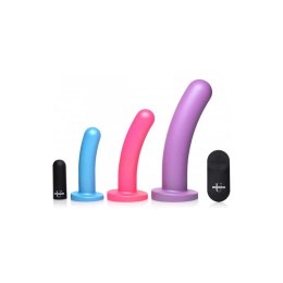 XR Brands - Wibrujące, silikonowe dildo z pilotem zdalnego sterowania - zestaw XR Brands