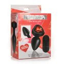XR Brands - Wibrujący,silikonowy korek analny z pilotem - serce - mały XR Brands