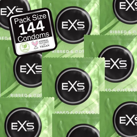 Prezerwatywy prążkowane 3w1 144 szt EXS EXS Prezerwatywy prążkowane 3w1 144 szt EXS EXS