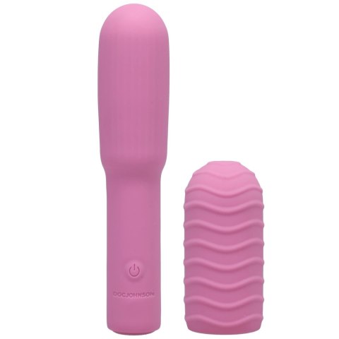 Doc Johnson - Mini Wibrator z Wymienną Nakładką - 10 cm Doc Johnson Doc Johnson - Mini Wibrator z Wymienną Nakładką - 10 cm Doc Johnson