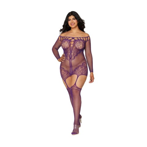 Dreamgirl - Siateczkowa sukienka z paskami do pończoch - plus size Dreamgirl Dreamgirl - Siateczkowa sukienka z paskami do pończoch - plus size Dreamgirl