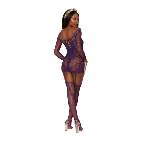 Dreamgirl - Siateczkowa sukienka z paskami do pończoch - rozmiar uniwersalny Dreamgirl Dreamgirl - Siateczkowa sukienka z paskami do pończoch - rozmiar uniwersalny Dreamgirl