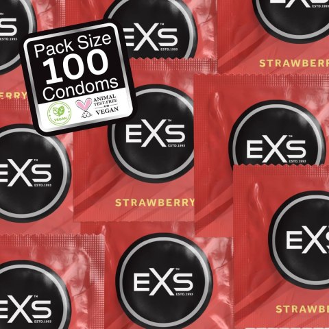 Prezerwatywy truskawkowe 100 szt EXS EXS Prezerwatywy truskawkowe 100 szt EXS EXS