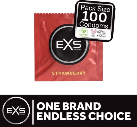 Prezerwatywy truskawkowe 100 szt EXS EXS Prezerwatywy truskawkowe 100 szt EXS EXS