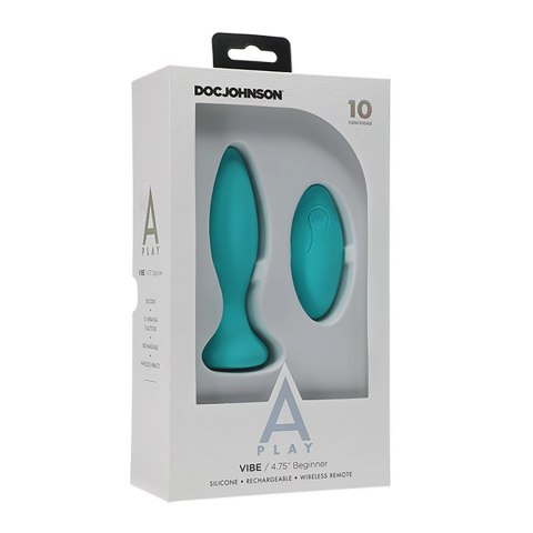Doc Johnson - Silikonowy korek analny z pilotem zdalnego sterowania Vibe dla początkujących Doc Johnson Doc Johnson - Silikonowy korek analny z pilotem zdalnego sterowania Vibe dla początkujących Doc Johnson