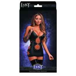 Magic Silk - Seksowna mini sukienka ze sztucznej skóry z rozcięciami po bokach Selene - S/M Magic Silk