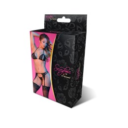 Magic Silk - Zestaw podwiązki + stringi + biustonosz LXL Magic Silk