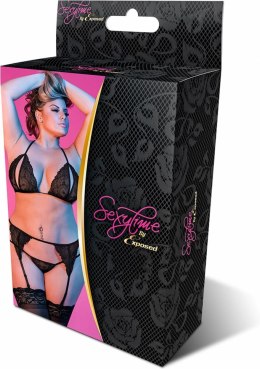 Magic Silk - Zestaw podwiązki + stringi + biustonosz - plus size Magic Silk