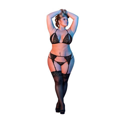 Magic Silk - Zestaw podwiązki + stringi + biustonosz - plus size Magic Silk Magic Silk - Zestaw podwiązki + stringi + biustonosz - plus size Magic Silk
