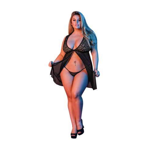 Magic Silk - Babydoll z odkrytymi plecami + stringi - plus size Magic Silk Magic Silk - Babydoll z odkrytymi plecami + stringi - plus size Magic Silk