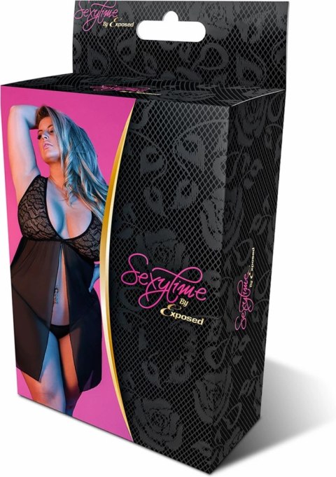 Magic Silk - Babydoll z odkrytymi plecami + stringi - plus size Magic Silk Magic Silk - Babydoll z odkrytymi plecami + stringi - plus size Magic Silk