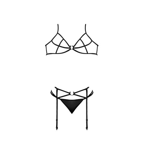 Magic Silk - Komplet biustonosz, podwiązki + stringi - S/M Magic Silk Magic Silk - Komplet biustonosz, podwiązki + stringi - S/M Magic Silk