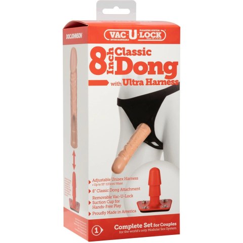 Doc Johnson - Dildo z uprzężą 20 cm Doc Johnson Doc Johnson - Dildo z uprzężą 20 cm Doc Johnson
