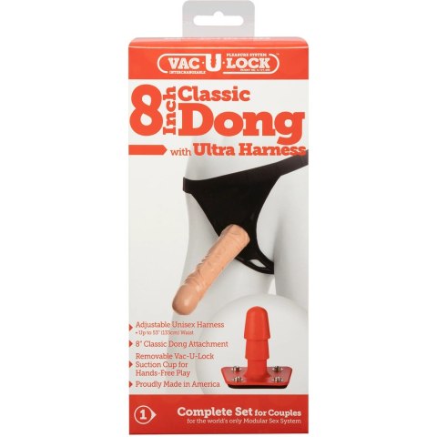 Doc Johnson - Dildo z uprzężą 20 cm Doc Johnson Doc Johnson - Dildo z uprzężą 20 cm Doc Johnson
