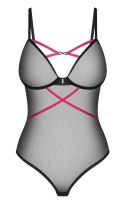 Obsessive - Seksowne Półprzezroczyste Body Z Różowymi Paseczkami Novenes M/L Obsessive