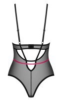 Obsessive - Seksowne Półprzezroczyste Body Z Różowymi Paseczkami Novenes M/L Obsessive