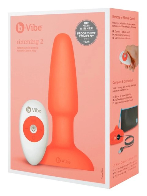 B-Vibe - Korek Analny Z Wibracjami I Pilotem Rimming 2 Pomarańczowy B-Vibe B-Vibe - Korek Analny Z Wibracjami I Pilotem Rimming 2 Pomarańczowy B-Vibe