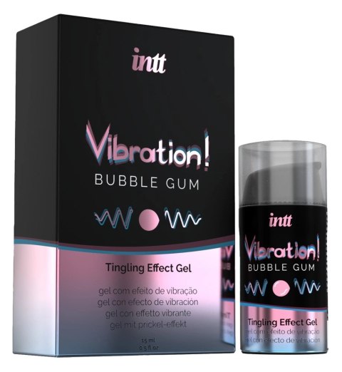 INTT - Żel Wibracyjny Z Efektem Mrowienia Guma Balonowa 15 ml Intt INTT - Żel Wibracyjny Z Efektem Mrowienia Guma Balonowa 15 ml Intt