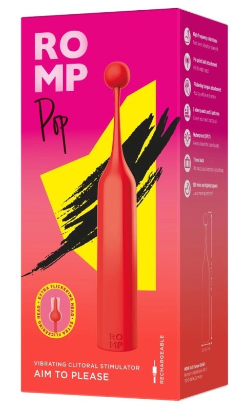 ROMP -Mini Wibrator Z Dwoma Różnymi Końcówkami Pop ROMP ROMP -Mini Wibrator Z Dwoma Różnymi Końcówkami Pop ROMP