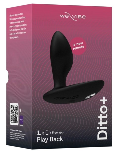 We-Vibe - Wibrujący Korek Analny Ditto+ Satin Black We Vibe We-Vibe - Wibrujący Korek Analny Ditto+ Satin Black We Vibe