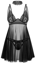 Obsessive - Seksowna Babydoll Ze Stringami I Chokerem Donarella XS/S Obsessive