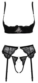 Cottelli LINGERIE - Seksowne Koronkowy 3-Częściowy Komplecik Czarny 85B/L Cottelli LINGERIE