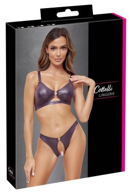 Cottelli LINGERIE - Seksowny Miękki Biustonosz I Otwarte Majteczki Fioletowe L Cottelli LINGERIE