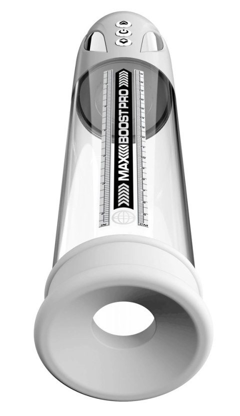 Pump Worx - Przezroczysta Pompka Do Penisa Wyświetlacz LED Max Pro Flow White Pump Worx Pump Worx - Przezroczysta Pompka Do Penisa Wyświetlacz LED Max Pro Flow White Pump Worx