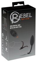 Rebel - Pierścień Erekcyjny Z Wtyczką Analną Wibrujący Cock&ball ring with a RC Rebel