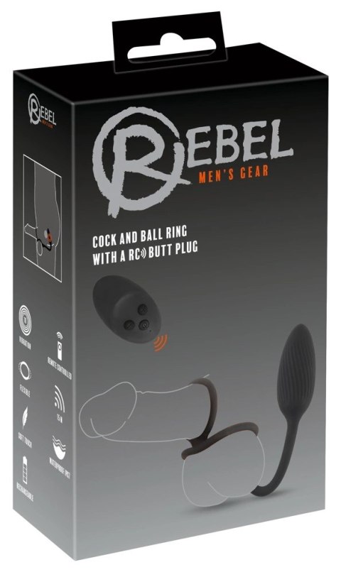 Rebel - Pierścień Erekcyjny Z Wtyczką Analną Wibrujący Cock&ball ring with a RC Rebel Rebel - Pierścień Erekcyjny Z Wtyczką Analną Wibrujący Cock&ball ring with a RC Rebel