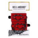 Sportsheets - Sex & Mischief Amor Kajdanki Czerwone skórzane Sportsheets