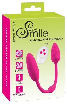 Sweet Smile - Podwójny Stymulator Waginalny I Analny Z Pilotem Różowy Sweet Smile