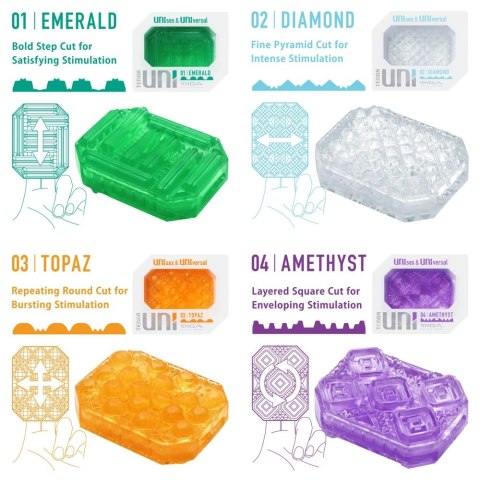 Tenga - Uniwerselna Nakładka Do Masturbacji Uni Variety Pack 4-PAK TENGA