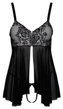 Cottelli LINGERIE - Seksowna Otwarta Haleczka Z Koronką + Stringi Bez Krocza L Cottelli LINGERIE