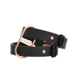 Crave - ICON Cuffs Eleganckie mankiety czarne z różowym złotem Crave